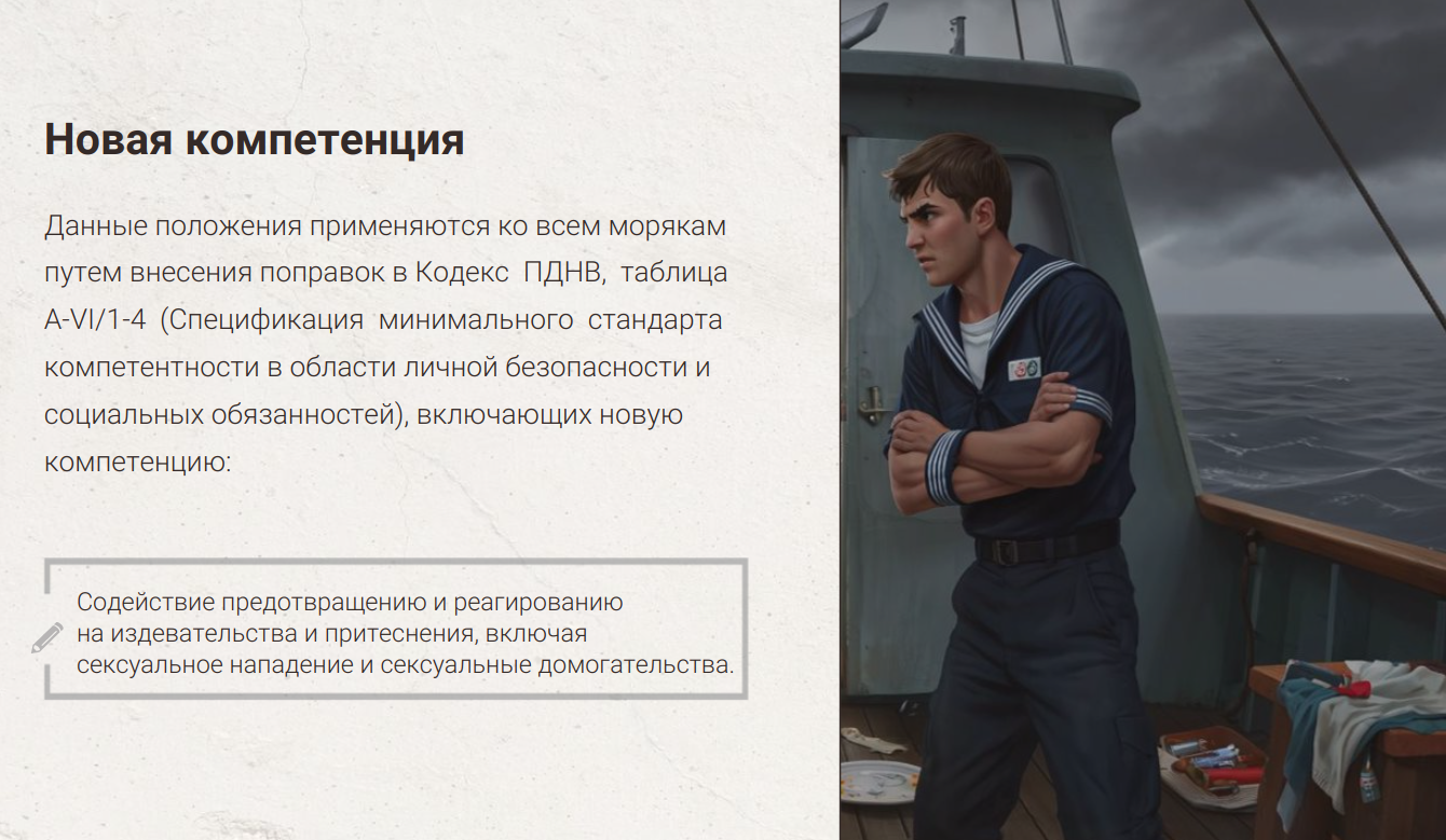 Предотвращение домогательств и насилия (море)